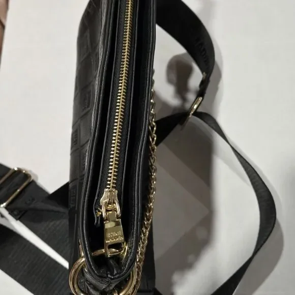 Steve Madden BCARRIE Crossbody Bag - Black Checkerboard Embossed Logo - Picture 7 of 12